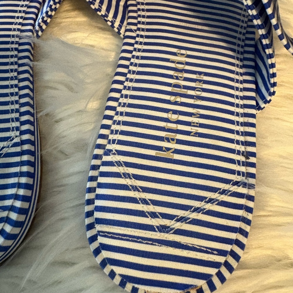 Kate Spade New York Bianca slide sandals in a blue and white striped size 8.5 - Picture 3 of 8